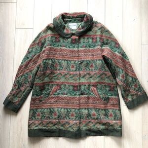 Vintage Simon Chang Cinnabar Wool Mohair Jacket Corduroy Trimmed Women’s Size 6